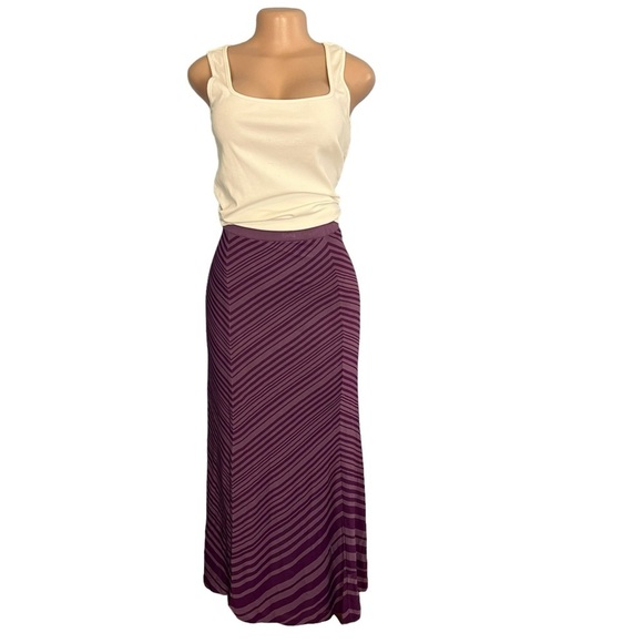 Haute Hippie Purple Chevron Maxi Boho Skirt - Picture 4 of 11